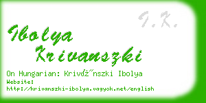 ibolya krivanszki business card